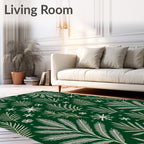 Green Forest Snowflake Garland Rug