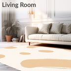 Sandy Beige Brushstroke Dots Rug