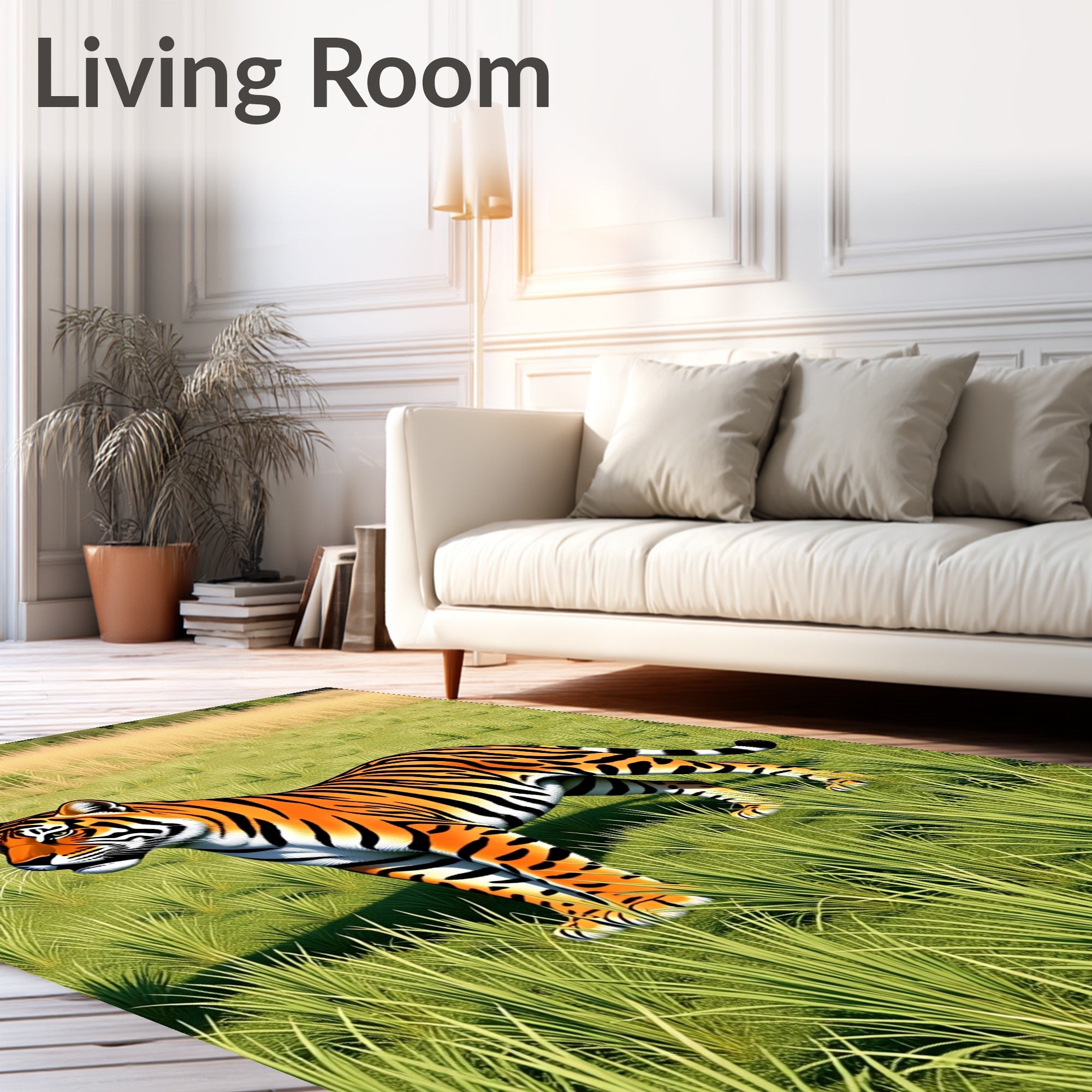 Vibrant Tiger Stripes Grassland Rug