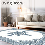 Classic Deep Blue Filigree Medallion Rug