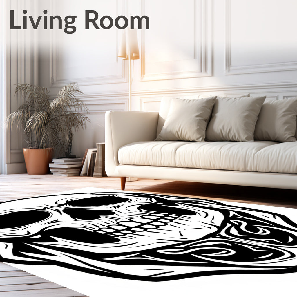Dark Gothic Tribal Skull Rug