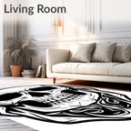 Dark Gothic Tribal Skull Rug