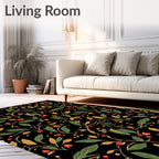 Dark Botanical Garden Berry Rug