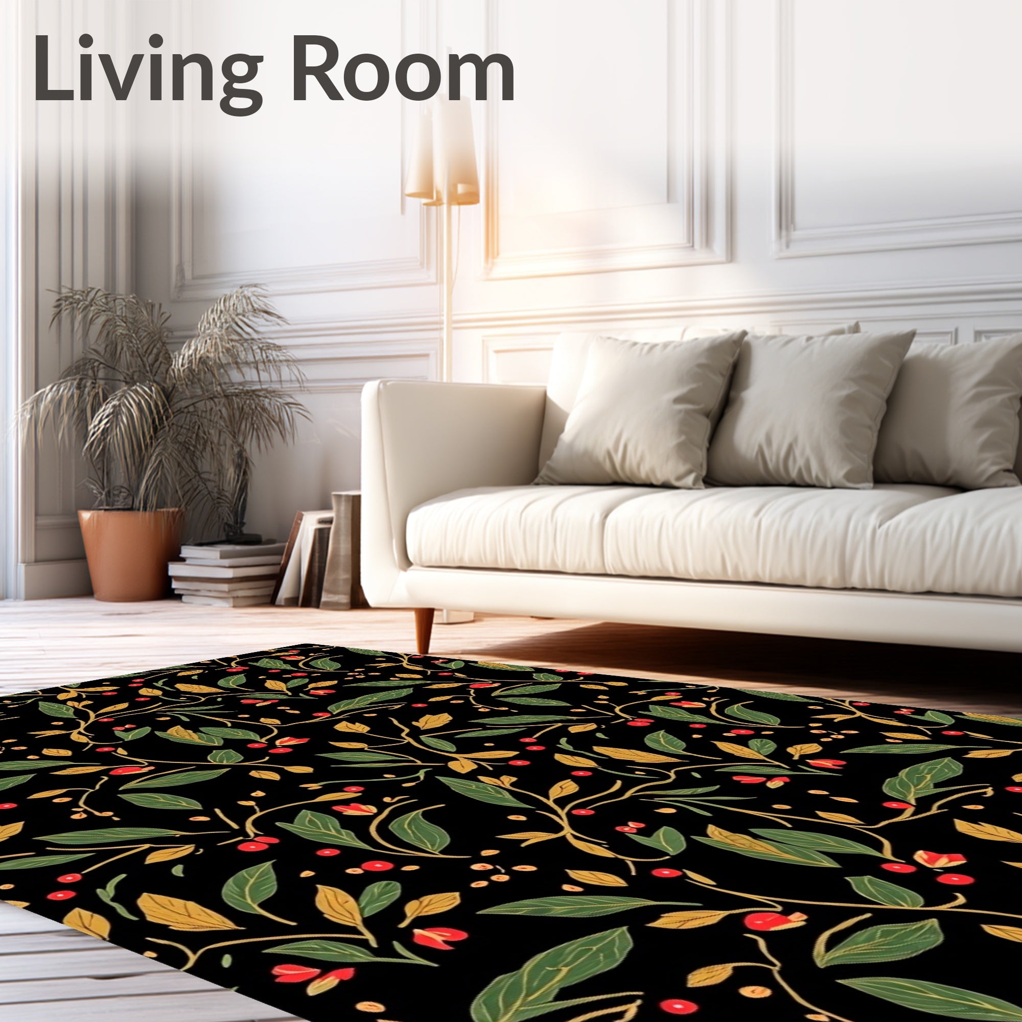 Dark Botanical Garden Berry Rug