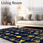 Golden Trophies Laurel Wreath Navy Rug