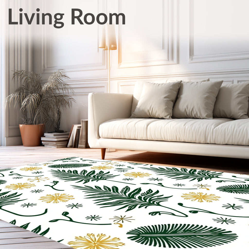 Golden Fern Botanical Medley Rug
