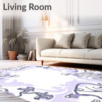 Whimsical Lavender Abstract Swirl Rug