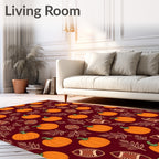 Autumn Pumpkin Football Leaf Toss Rug