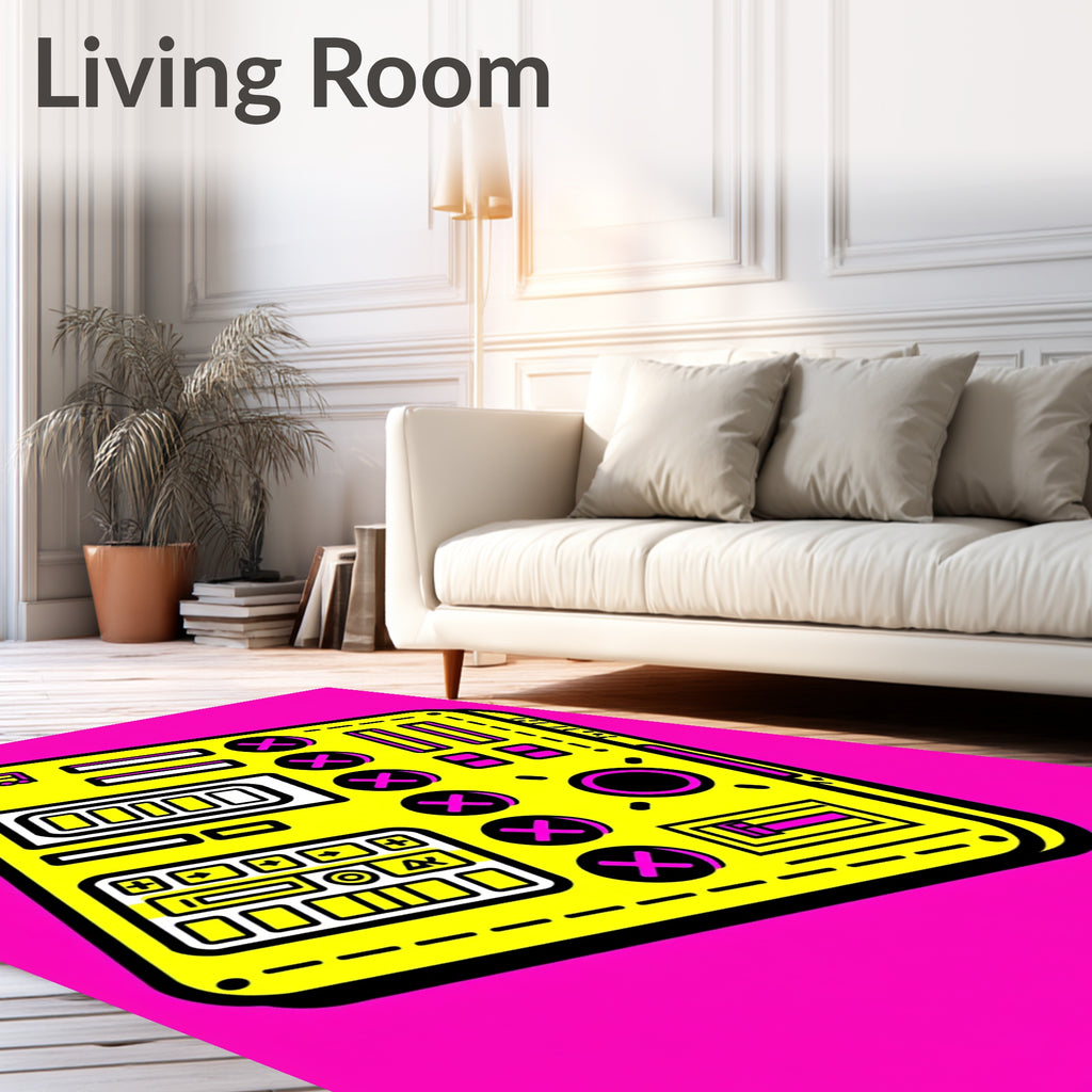 Bright Yellow Retro Music Creator Rug
