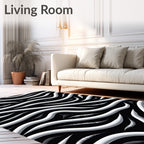 Monochrome Wavy Stripe Texture Rug