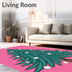 Vibrant Teal Christmas Tree Ornaments Rug