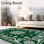 Emerald Green Snowflake Medallion Rug