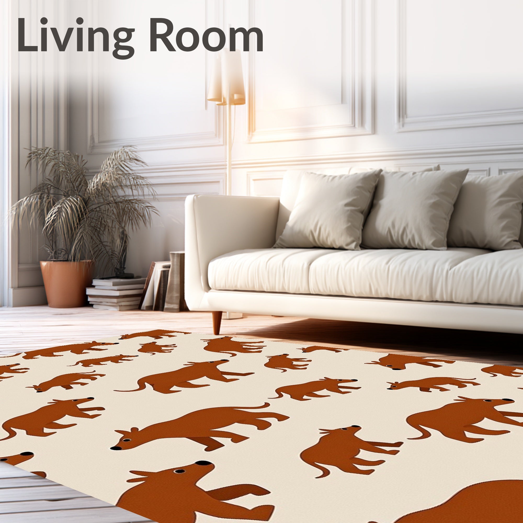 Brown Canine All Over Rug