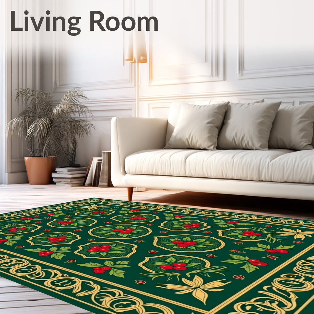 Emerald Scarlet Berry Ornamental Rug