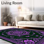 Violet Mandala Floral Border Harmony Rug