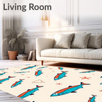 Teal Coral Fish Scatter Rug