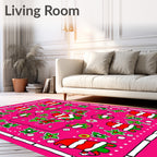 Pink Festive Santa Holly Blossom Rug