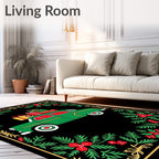 Green Car Christmas Presents Border Rug