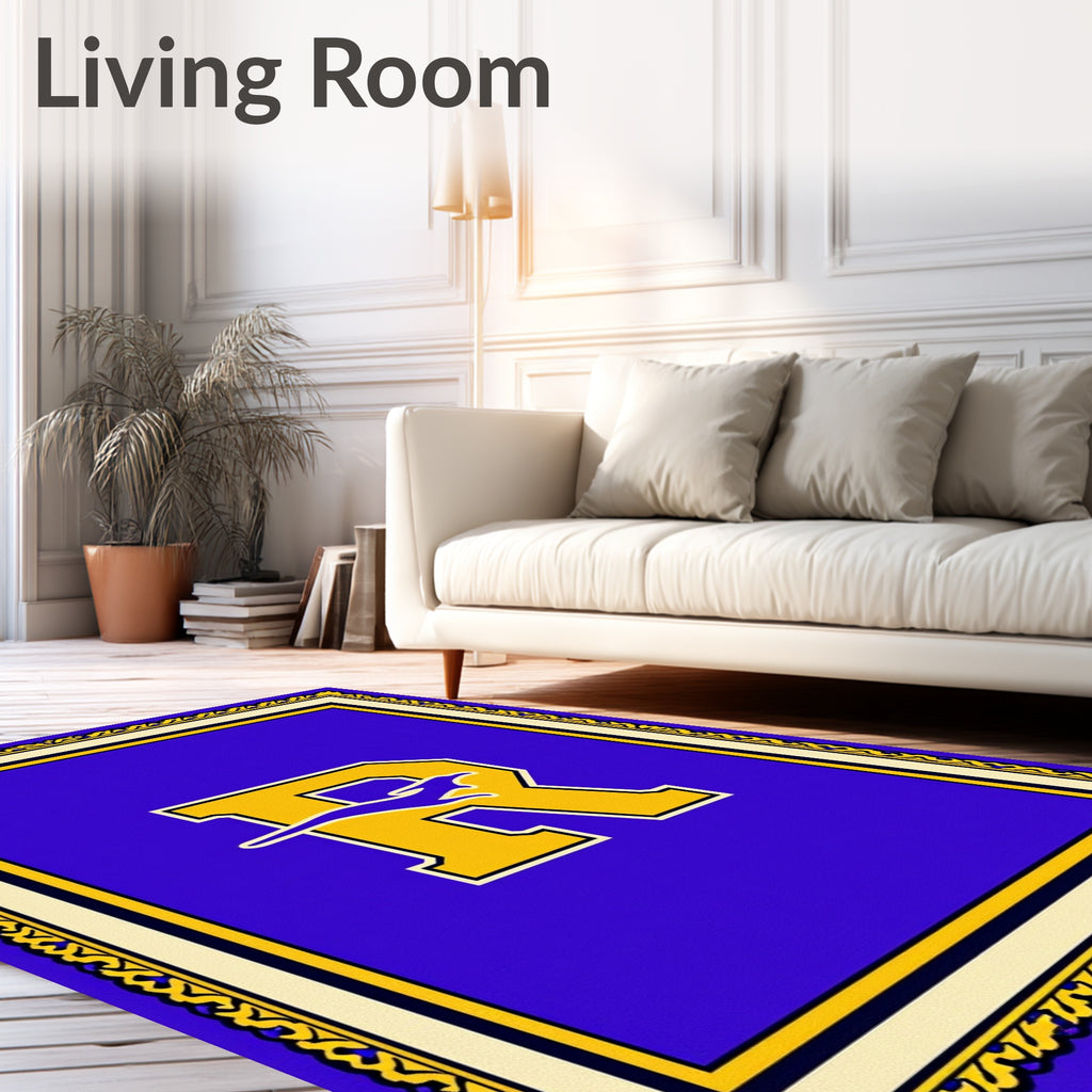 Majestic Royal Blue Retriever Letter R Rug