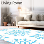 Arctic Blue Snowflake Scatter Rug