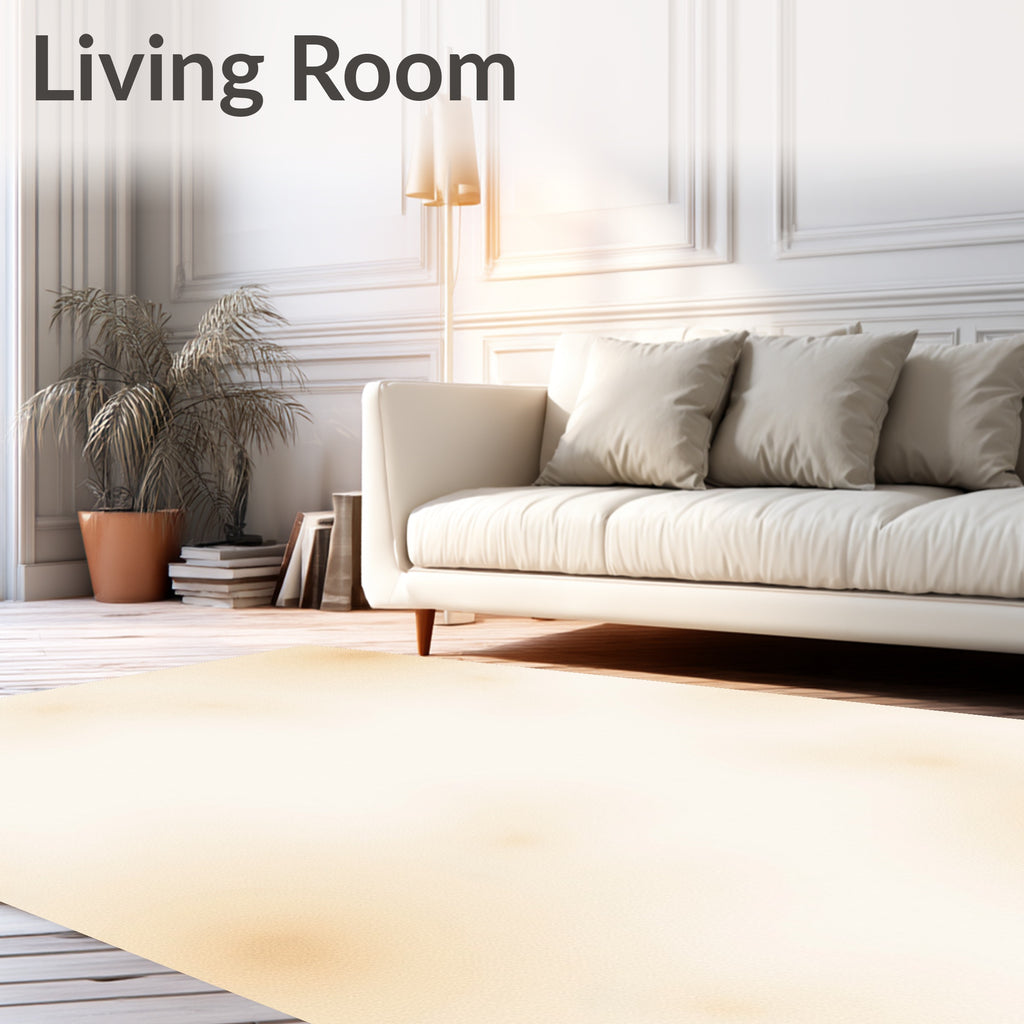 Creamy Beige Watercolor Splatter Rug