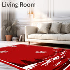 Winter Snowscape With Falling Snowflakes Rug