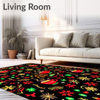 Hot Coffee Red Floral Celebration Rug