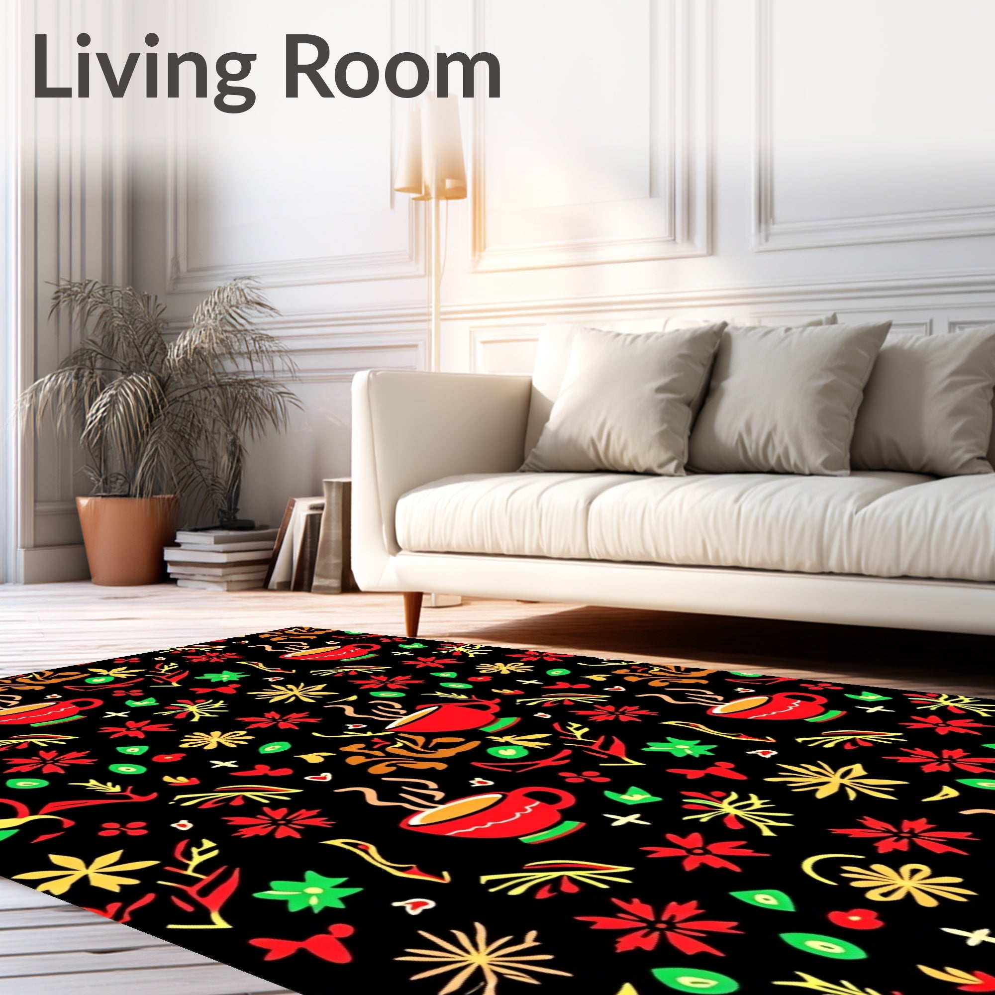 Hot Coffee Red Floral Celebration Rug