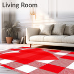 Red Heart Buffalo Check Rug