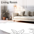 Classic Starflower Border Black White Rug