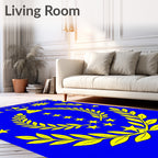 Golden Laurel Star Emblem Rug
