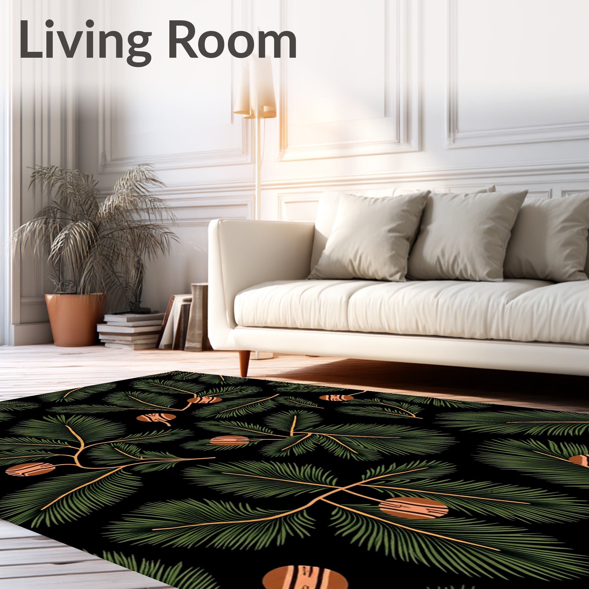 Evergreen Pine Conifer Foliage Garland Rug