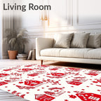 Red Village Christmas Stars Rug