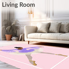 Ballerina in Lilac Tutu Ballet Pose Rug