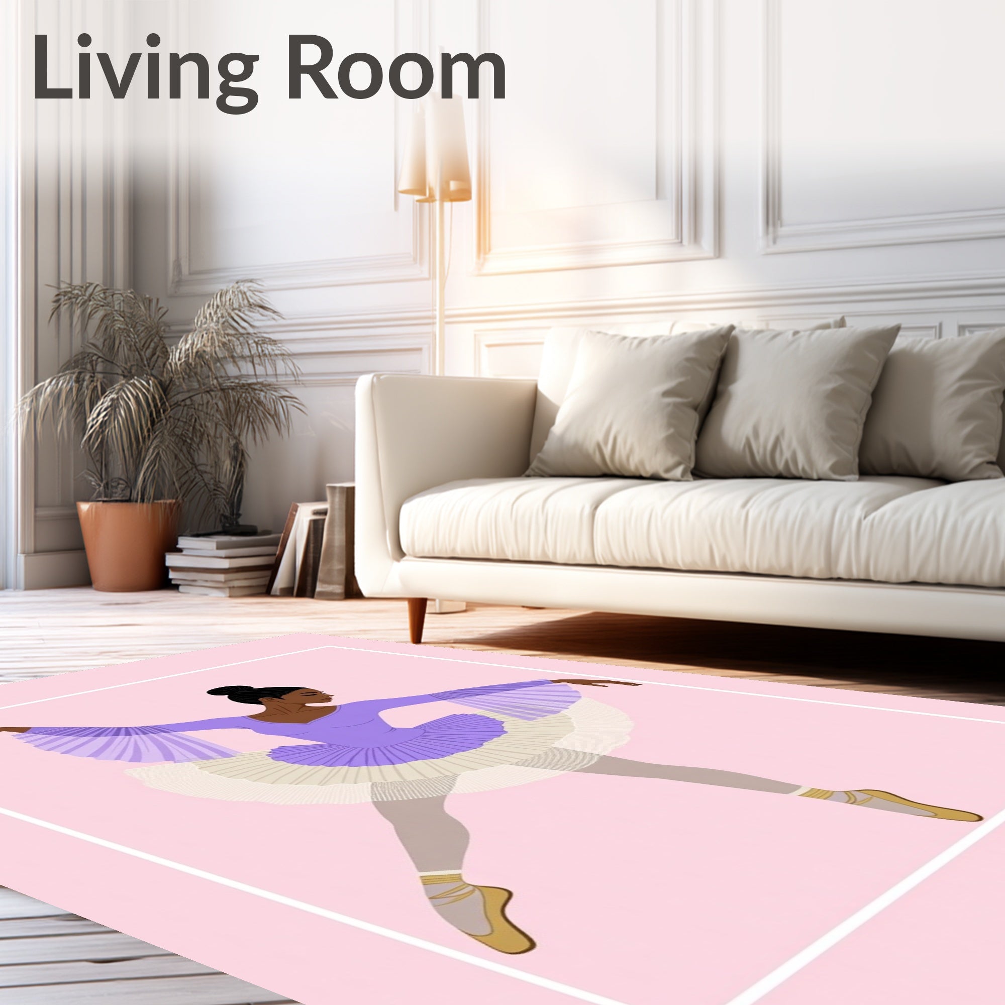 Ballerina in Lilac Tutu Ballet Pose Rug