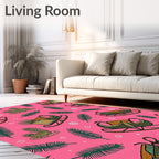 Pink Sleds and Pine Needles Repeat Rug