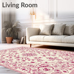 Vibrant Crimson Garden Vine Tapestry Rug