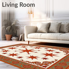 Astro Red Star Border Rug