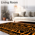 Bold Orange Black Graphic Animal Stripes Rug