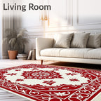 Classic Red Floral Medallion Rug