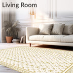 Golden Celestial Constellation Geometric Rug