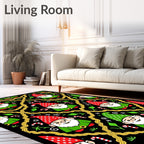 Christmas Gnome Candy Cane Lattice Background Rug