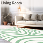 Soft Mint Green Flowing Wave Rug