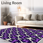 Deep Violet Star Hexagon Lattice Rug