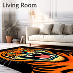 Bold Orange Tiger Roaring Fiercely Rug