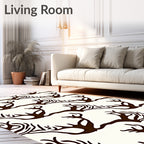 Dark Brown Antler Branch Serpentine Rug