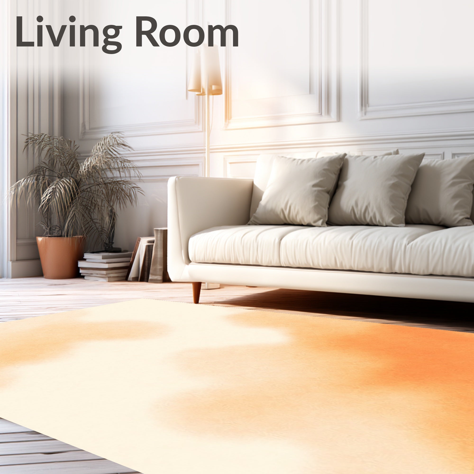 Soft Peach Cloud Wash Abstract Rug