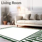 Forest Green Tree Border Rug