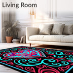 Vibrant Heart Swirls Rug