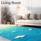 Dreamy Blue Sky with Floating Clouds Rug